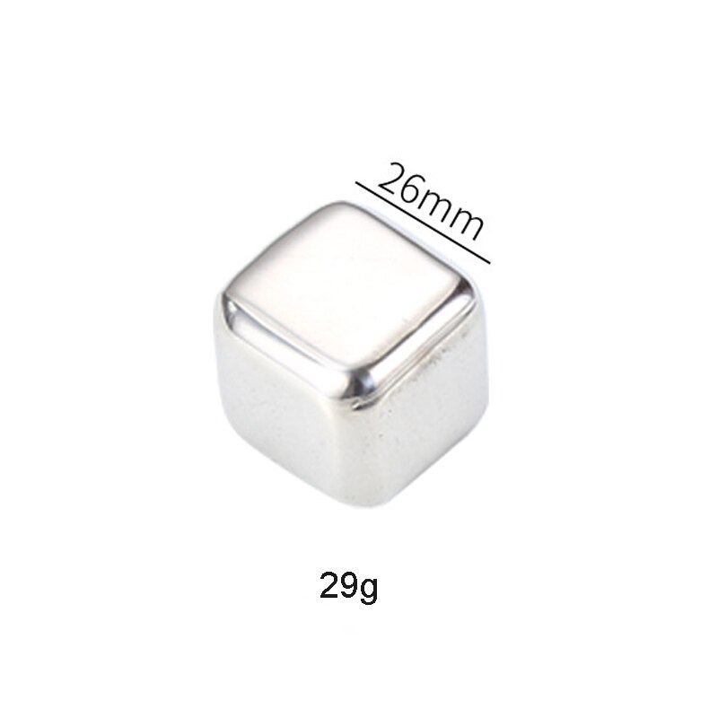 Stainless Steel Ice Cubes Reusable Whiskey Frozen Object Keep Drinks Cold A Long Time Special Square Cube Sets For Bars: Single grain