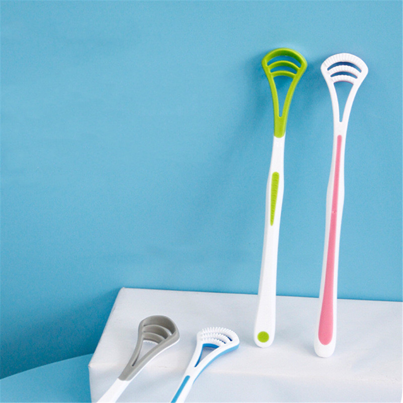 Raspador de lengua de silicona, limpiador de lengua, elimina la talitosis, recubrimiento de la lengua, Cuidado Oral, cepillo rascador de lengua para mantener la respiración fresca