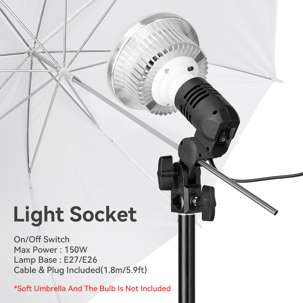 Suporte de lâmpada de cabeça única e27 soquete flash guarda-chuva suporte foto iluminação suporte de lâmpada para estúdio fotografia acessórios eua ue