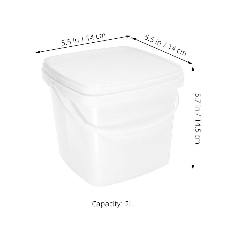 1Stck Platz Kunststoff Eimer 1L Lebensmittel Klasse Griff Deckel für Wohnheim Wasser Behälter Lagerung Mehrzweck Eimer Kunststoff: verrotten