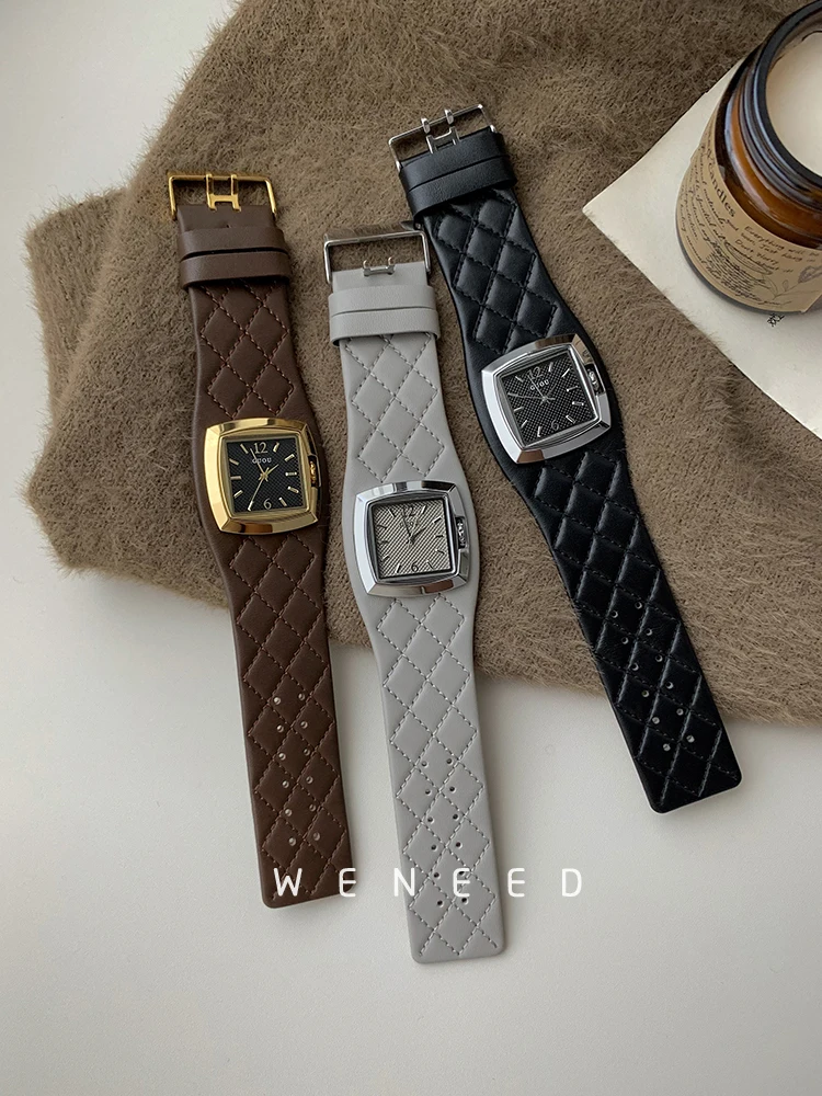 Licht Luxus Damen Retro Temperament Senior Sinn Leder Armbanduhr Quarz Damenuhr Uhren Para Mujer