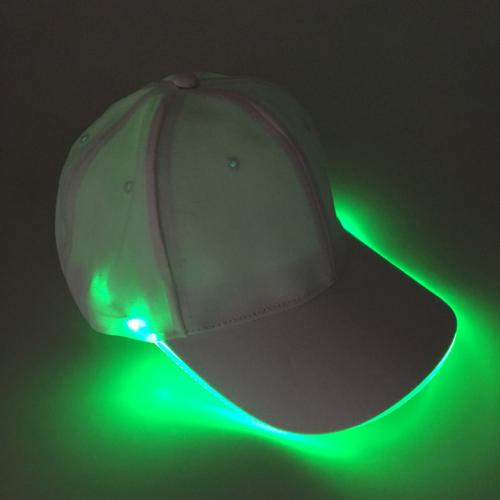 Sombrero Color sólido LED luminoso sombrero de béisbol de Navidad gorra de pico al aire libre ropa accesorio para el sombrero de amigo: White Green Light