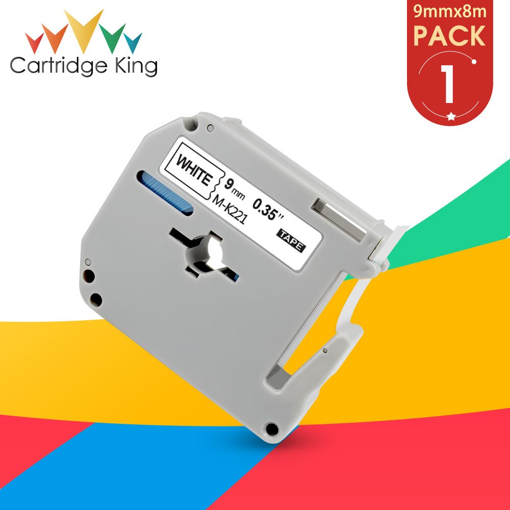 9mm M Tape MK221 Compatible for Brother MK-121 M-K221 MK-421 MK-521 Work for Brother P-touch Label Printer PT-90 PT80 PT70 PT65: Black on White / 12mm