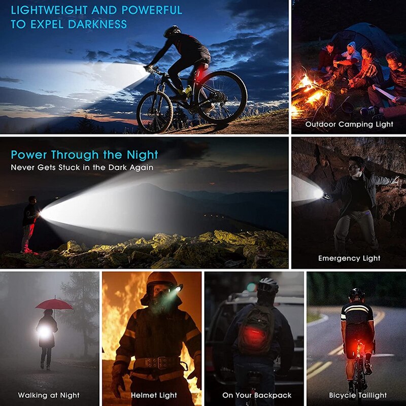 Upgrade System Super Bright 7000 Lumens LED Bike Lights Front and Back,Powerful USB Rechargeable Bicycle Headlight