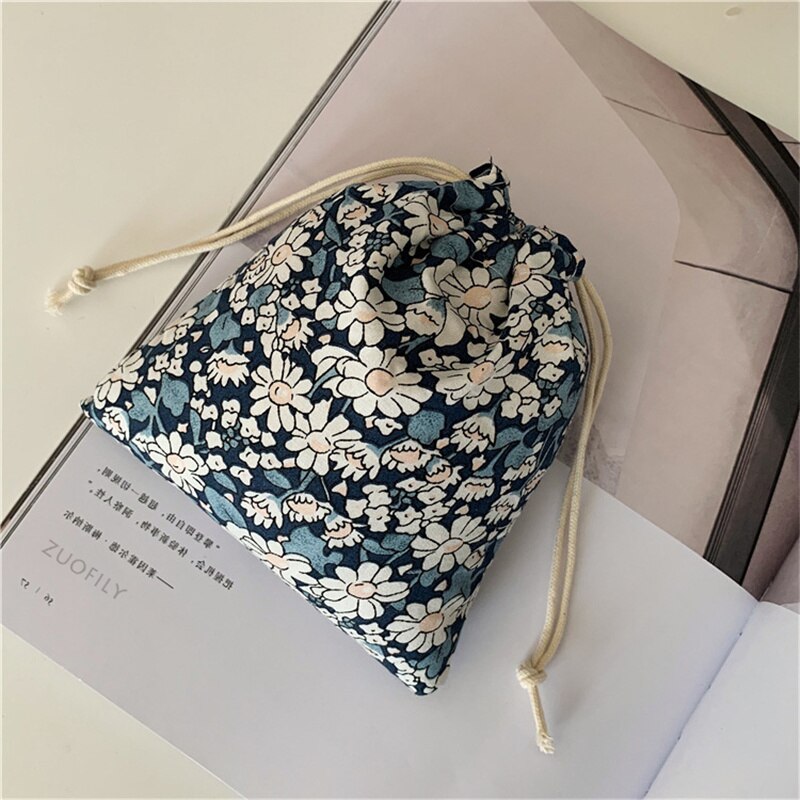 Retro Stijl Bloemen Opslag Tasje Vrouwen Afwerking Opslag Pouch Leuke Make-Up Tas Kerstcadeau Snoep Sieraden Organizer