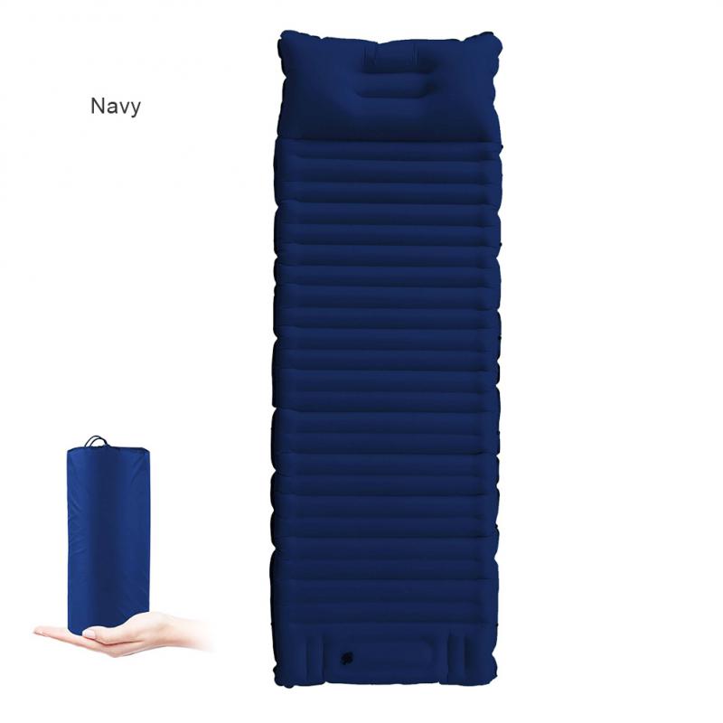 Inflatable Camping Mat Outdoor Camping Beach Inflatable Bed Office Lunch Break Portable Thickened Widened Durable 캠핑: Navy