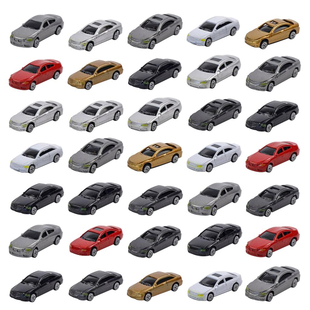 50Pieces HO Scale Model Car Toy 1/87 Building Train Scenery Train Scenery