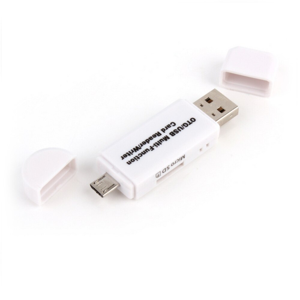 Alles-in-één geheugenkaartlezer otg micro sd/sdxc tf kaartlezer usb 2.0 mobiele kaartlezer voor pc laptop computer: Wit