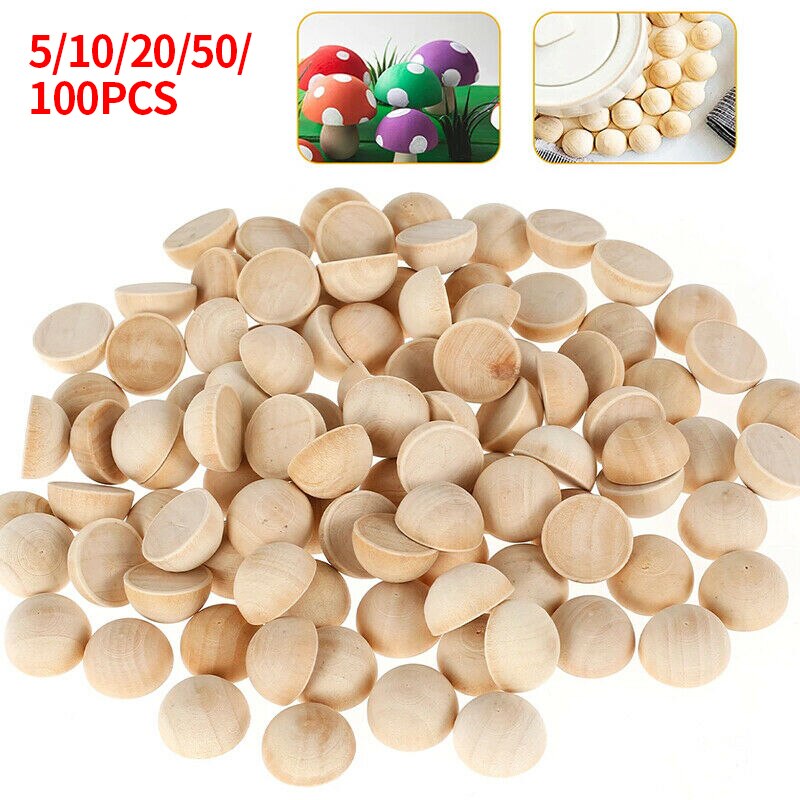 Natural 15/20/25/30mm Wood Beads Semicircle Bead Unfinished DIY Makeing for Accessories Jewelry Wooden Wood Beads Semi Circle