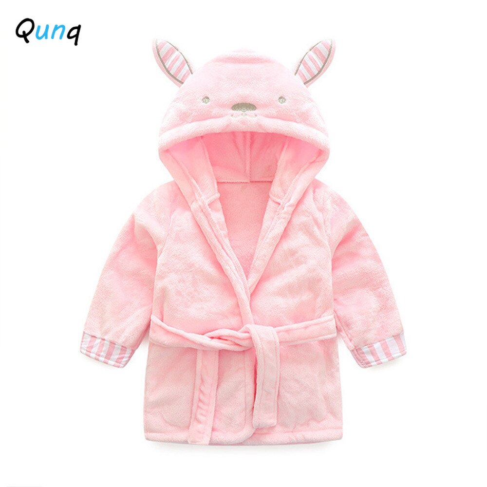 Bata de dormir con capucha para niños y niñas, ropa de dormir cálida de franela, con dibujos de animales, Otoño e Invierno