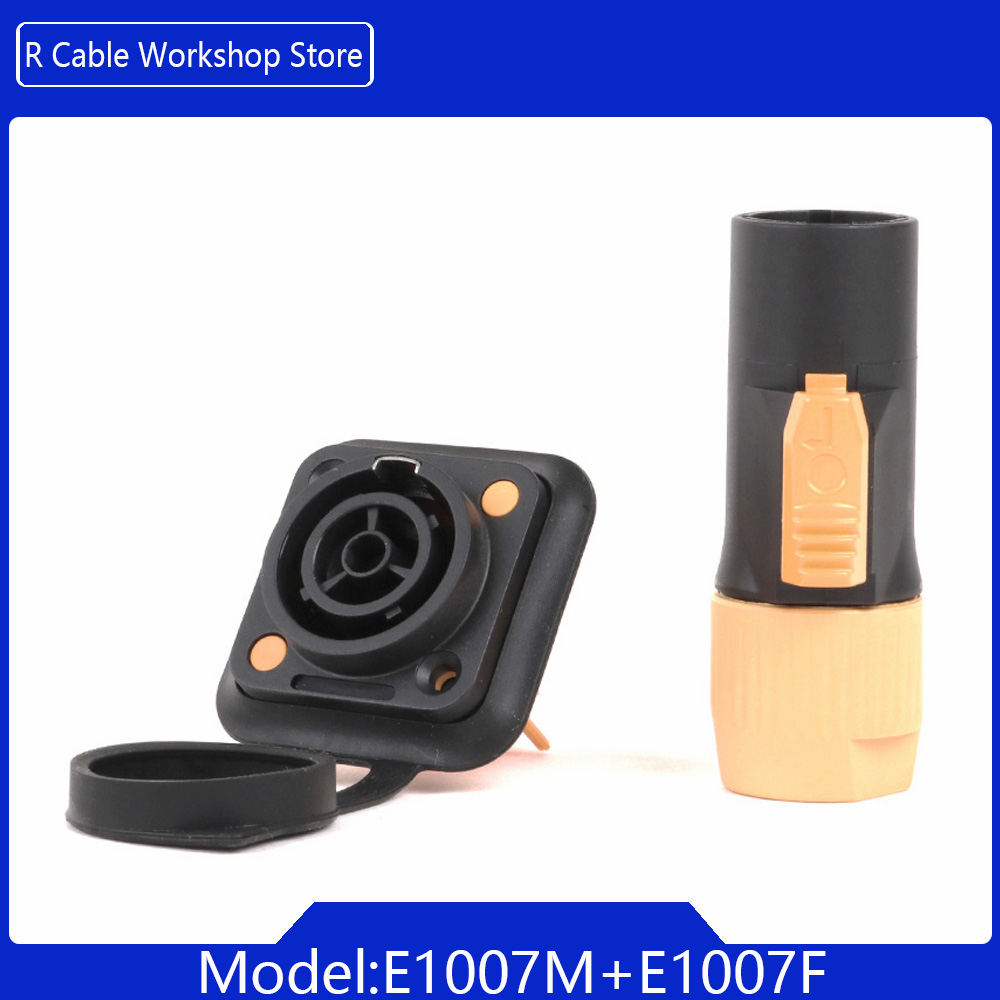 2pcs 3Pins IP65 Waterproof Locking Powercon Connector 20A 250V Power Male Plug or Female Chassis Socket Connector: Dark Grey