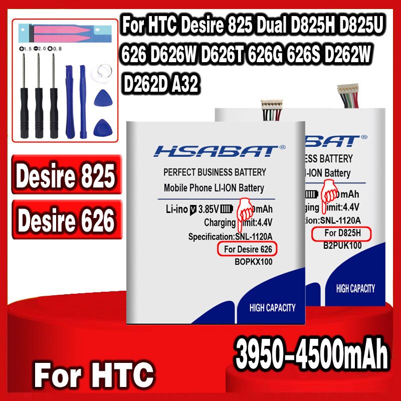 3950-4500mAh B2PUK100 B0PKX100 BOPKX100 Batterie für HTC Verlangen 825 Dual D825H D825U 626 D626W D626T 626G 626S D262W D262D A32