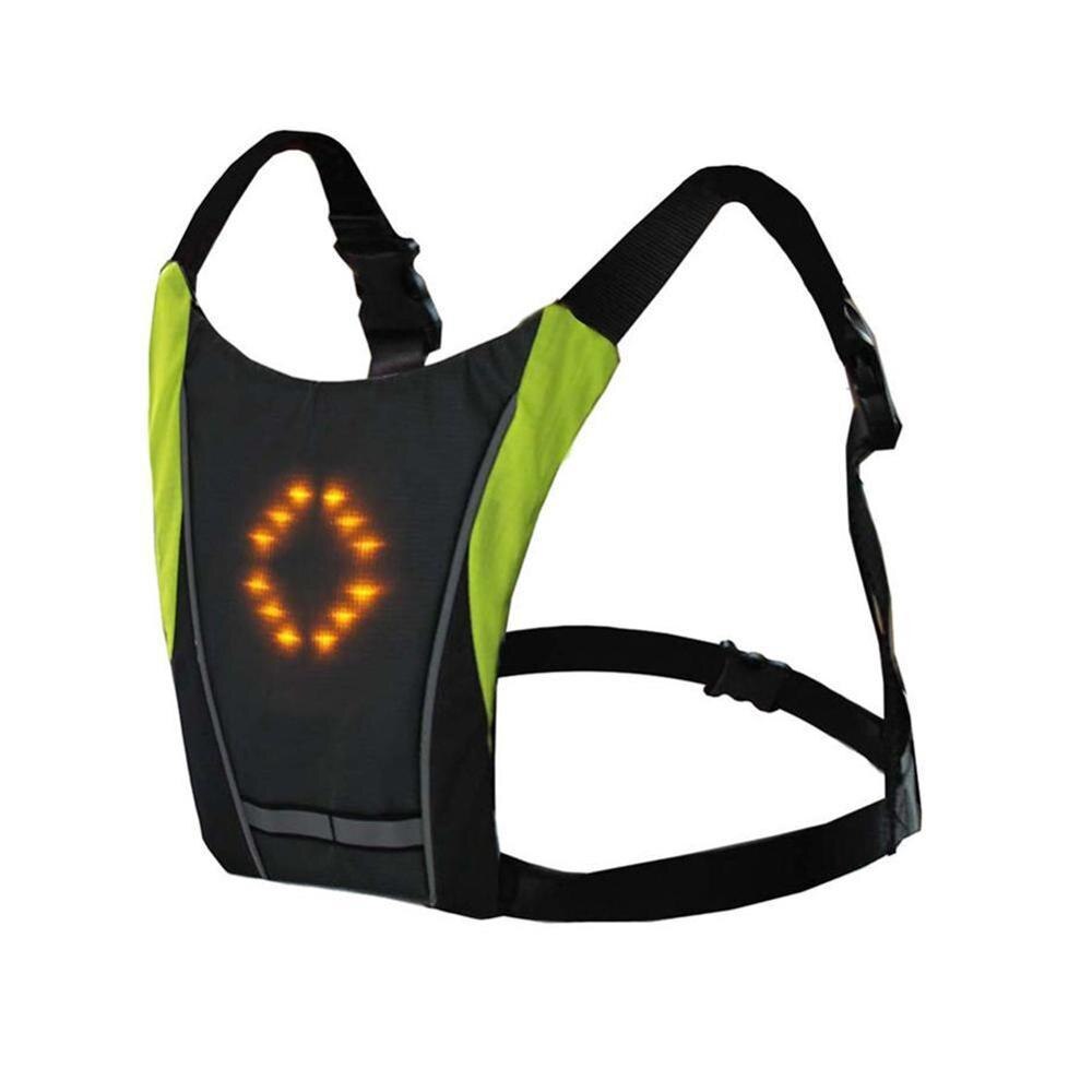 Safety cycling vest Wireless remote control LED luminous luminous light bag warning Riding bag vest Illuminated O1Y4: B