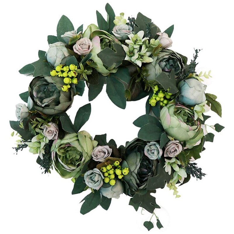 POYHKFD Zomerkransen voor Voordeur Hanger Mand Krans, Zomer Bloemenmand Krans, Mooie Kunstmatige Roze Bessen Wilde Bloemen Deur Hangende Mand Krans voor Thuis Voordeur(P POYHKFD Zomerkransen voor Voordeur Hanger Mand Krans, Zomer Bloemenmand Krans, Mooie Kunstmatige Roze Bessen Wilde Bloemen Deur Hangende Mand Krans voor Thuis Voordeur(P