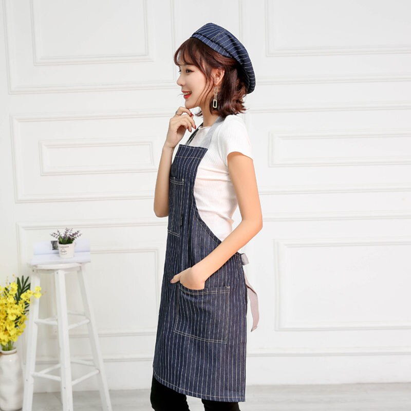 Delantal para Chef de cocina para hombre y mujer, vestido con boina, gorro de Chef, camarero, accesorio de cocina