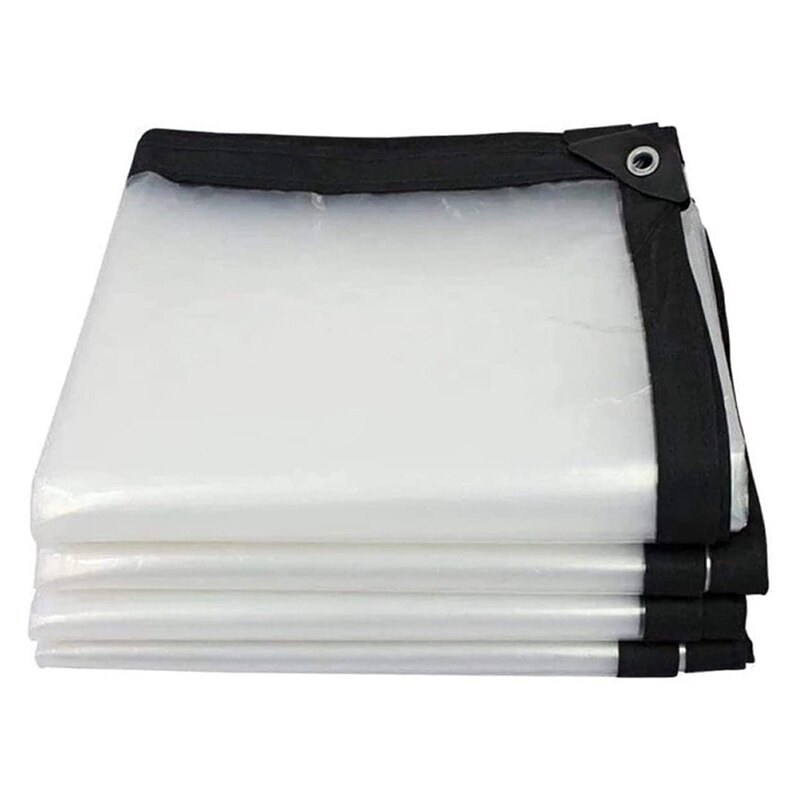 Shade Cloth Thick Tarp Cover,Clear Canopy Fabric, Waterproof Multi-Purpose Poly Tarpaulin With Grommets: Silver