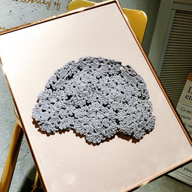 Elegante Katoen Baret Hollow Out Bloemen Decoratieve Hand Verslaafd Herfst Dames Pure Kleur Etnische Stijl Dome Kunstenaar Baret Hoed: Gray