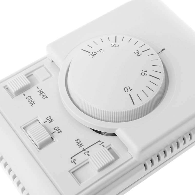 Ac 220V Kamer Mechanische Thermostaat Schakelaar Airconditioner Ventilator Coil Temperatuur Controller