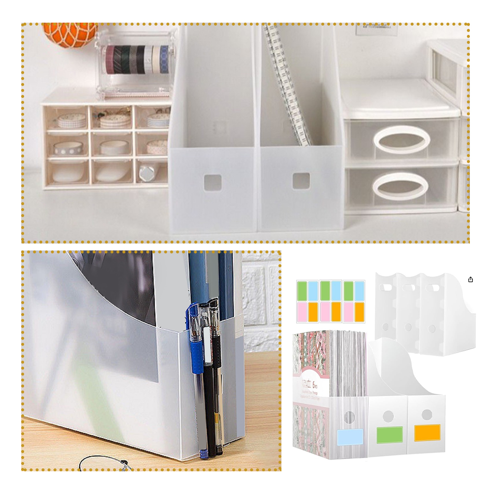5Pcs Classroom Organizer Vertical Paper Organizer Office Shelf Desktop File Vertical Bookshelf Archive File Storage Box