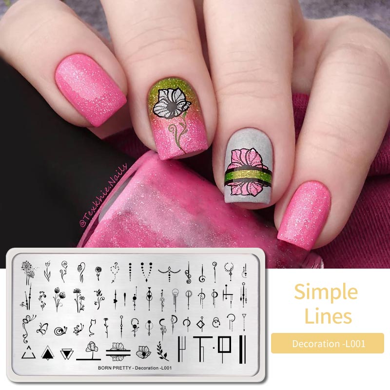 Né joli Nail Art estampage plaques timbre modèle marbre Texture motif Nail Art bricolage Image plaques outils d'impression: BP-D-L001