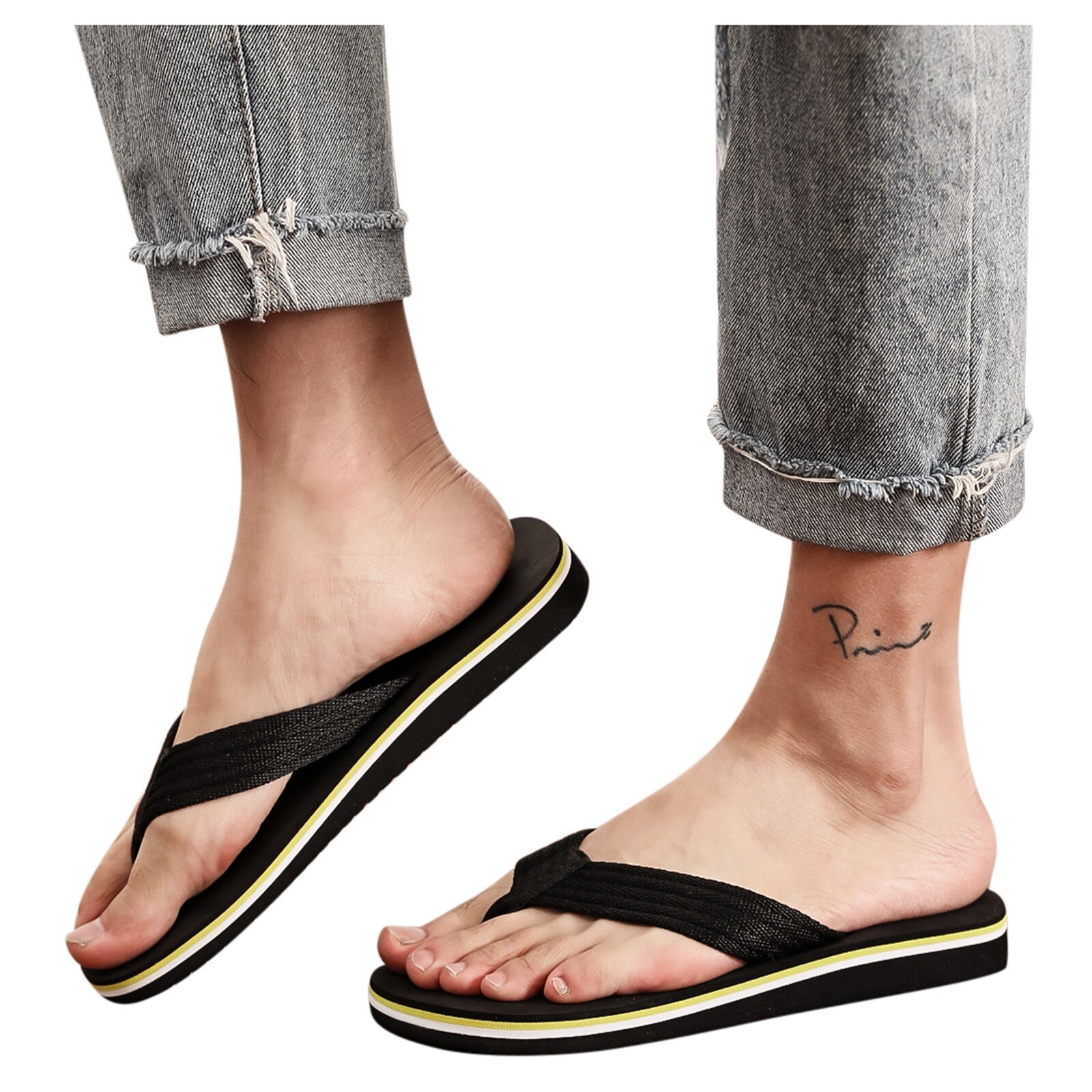 Tongs de plage pour hommes, Chaussures d'été respirantes, pantoufles de maison, Chaussures plates antidérapantes, tongs de plage pour hommes