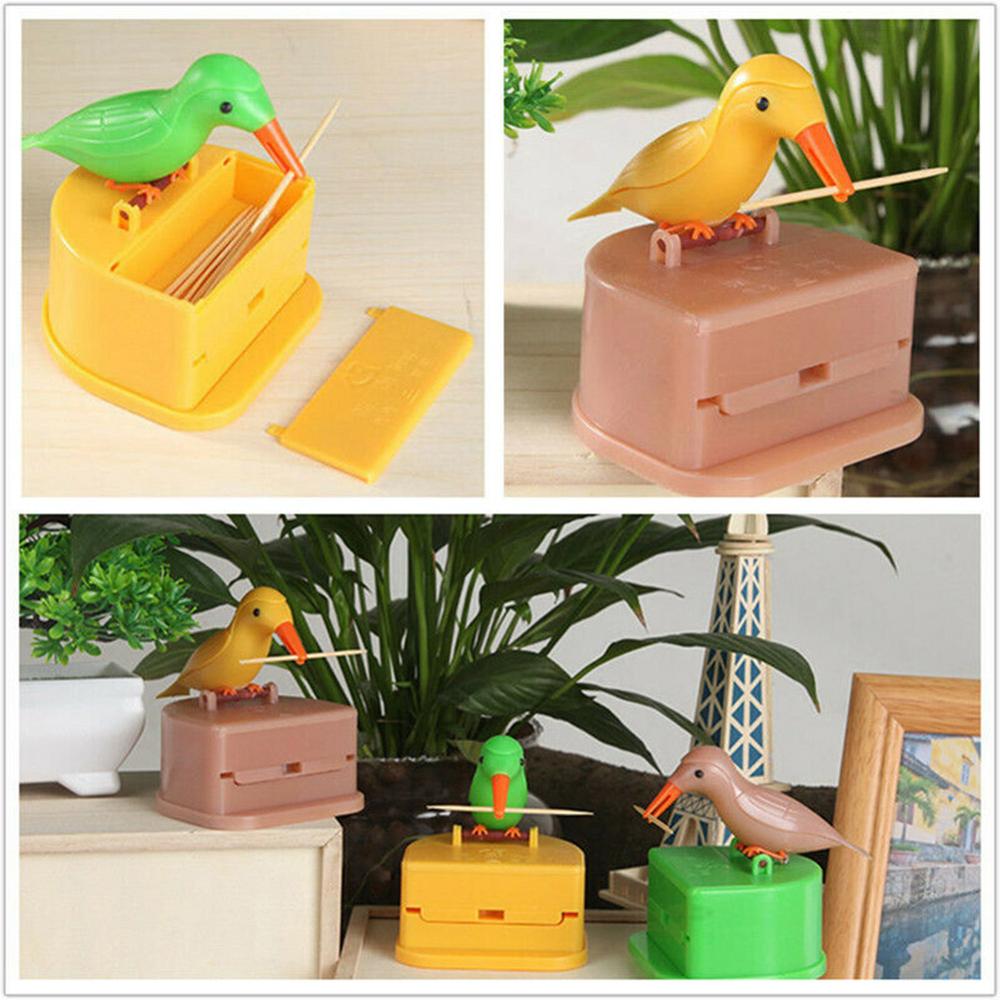 Contenedor de palillos con forma de pájaro, dispensador de mondadientes automático, recipiente para mesa de Caja de almacenamiento para palillos de dientes, recipiente para palillo de dientes, decoración del hogar a5