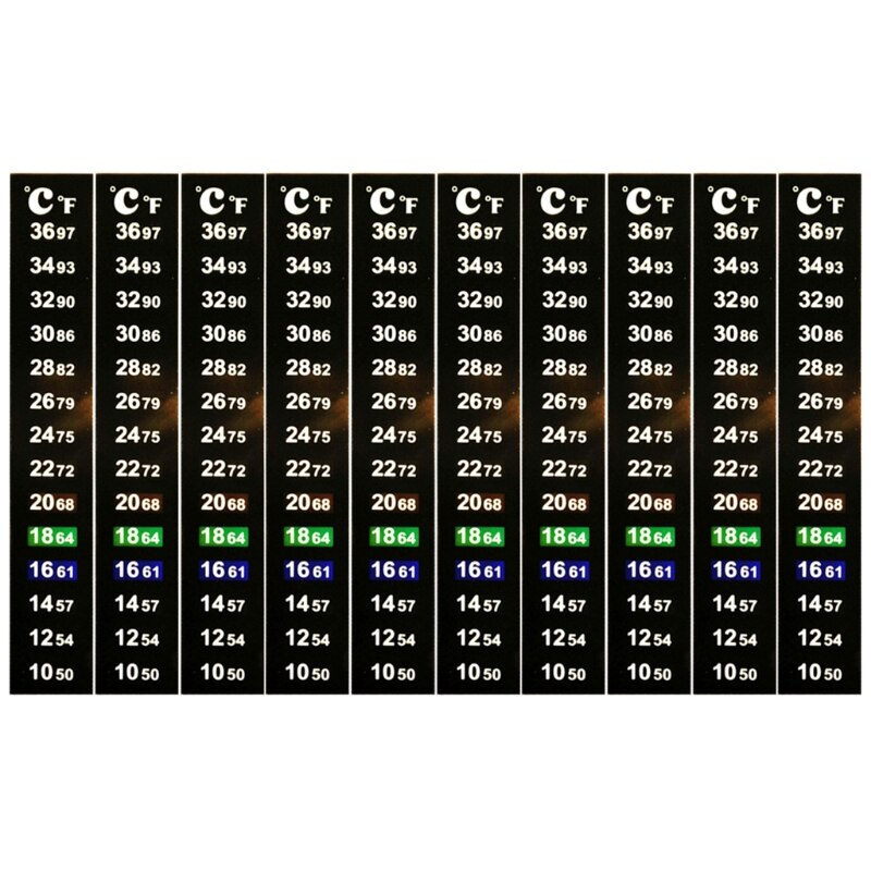 Autocollant Température Thermomètre Sur Bandes Affichage Numérique pour la Bière De Vin Kombucha ou Aquarium 50-97F 10-36C 1/10Pcs Y5GB: 10 sheets