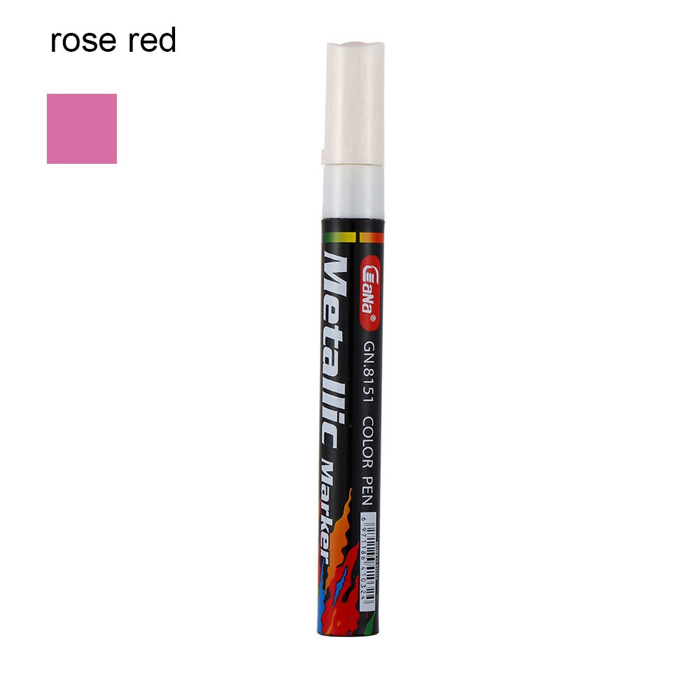 1PC Waterproof Auto Car Coat Painting Pen Touch up Scratch Clear Repair Remover Marker Car Motorcycle Tools Accessories: Rose Red