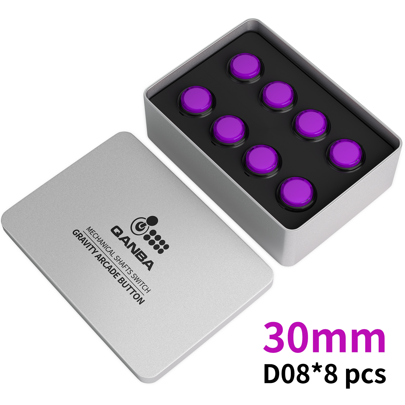 Qanba Gravity KS Mechanische Wellen Silent Pushbutton 24mm/30mm Arcade Button Snap-in (Boxed)