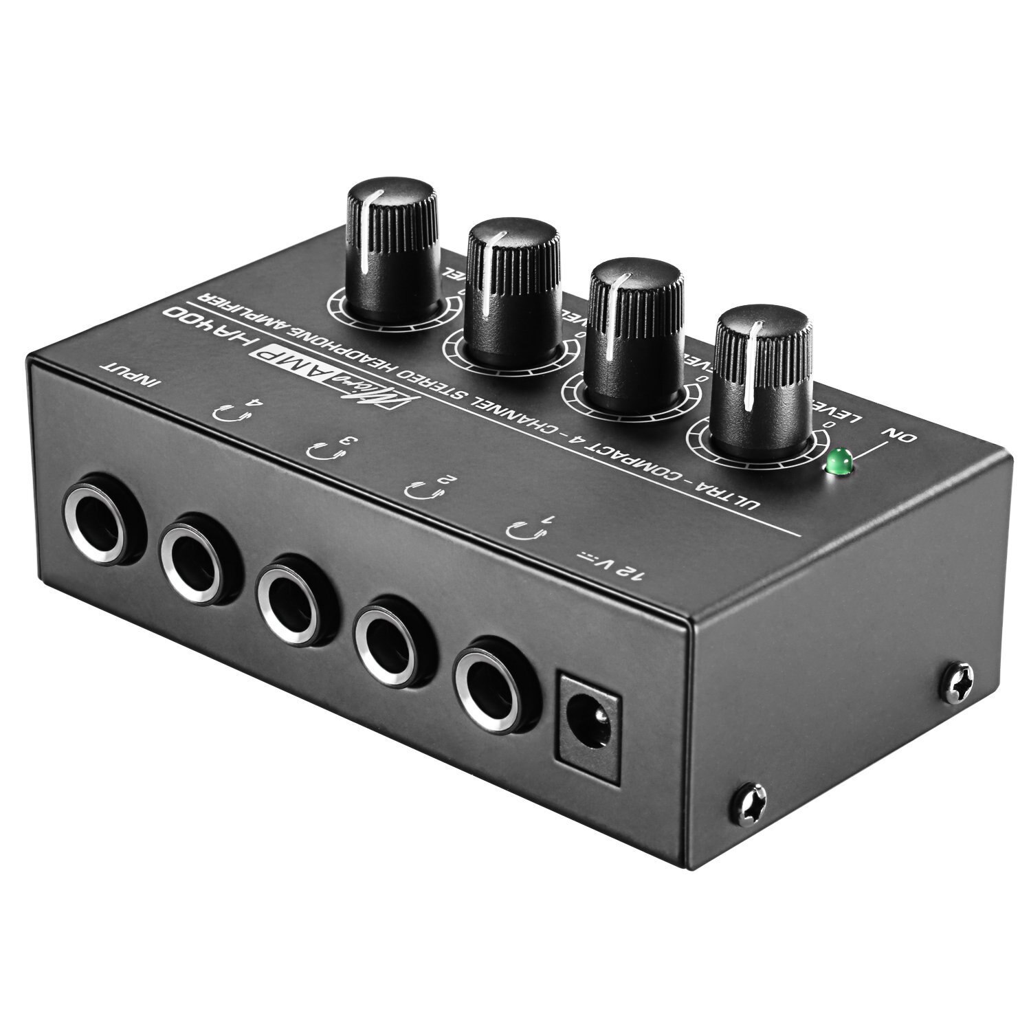 Us/Eu Plug 4 Kanalen Geluid Versterker Audio-Interface Hoofdtelefoon Versterker Hifi Oortelefoon Stereo Dac Audio Amplify HA400