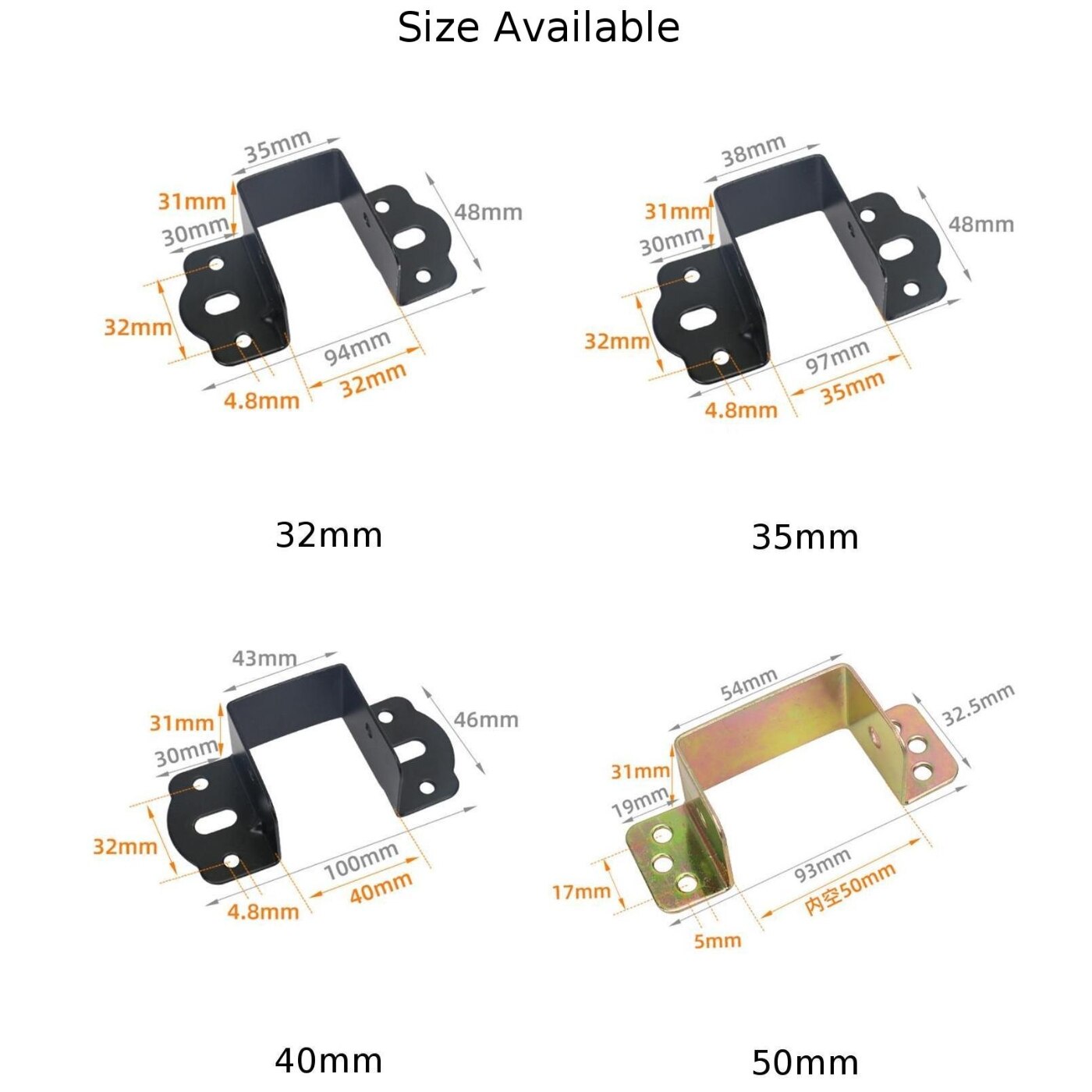 2pcs U Shaped Bed Corner Brackets Connecting Brace For Wood Furniture Fixing Connector Components Center Support Hardware