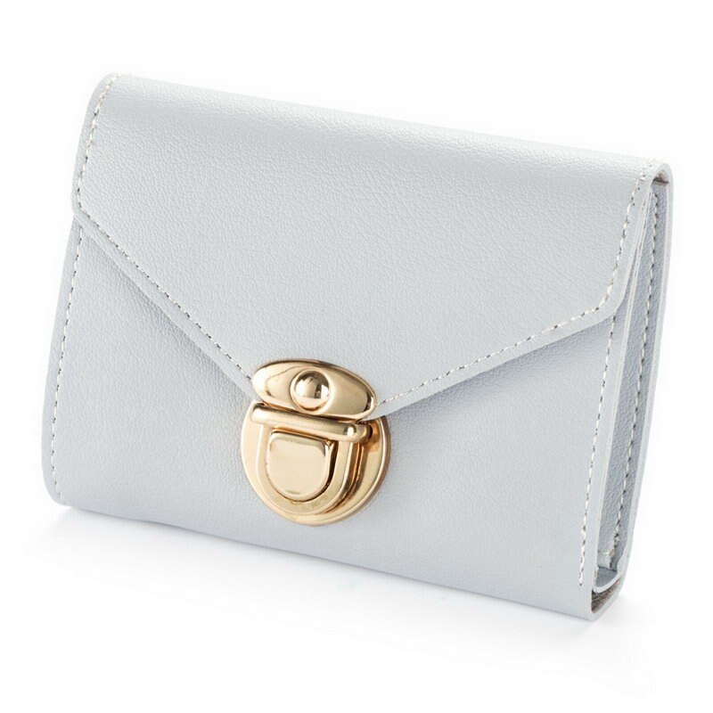 Trifold PU Leather Wallet voor Vrouwen Credit Kaarthouder Korte Portemonnee CUN 668: Grey