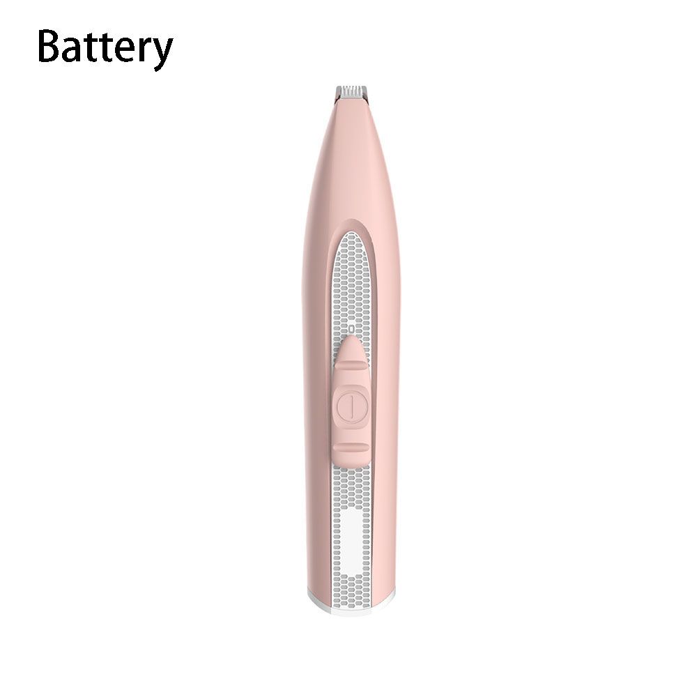 Four in one Pet electric fader Foot shaver Cat pedicure Electric clippers Dog shaver Trimming hair clipper Pet: pink--Battery