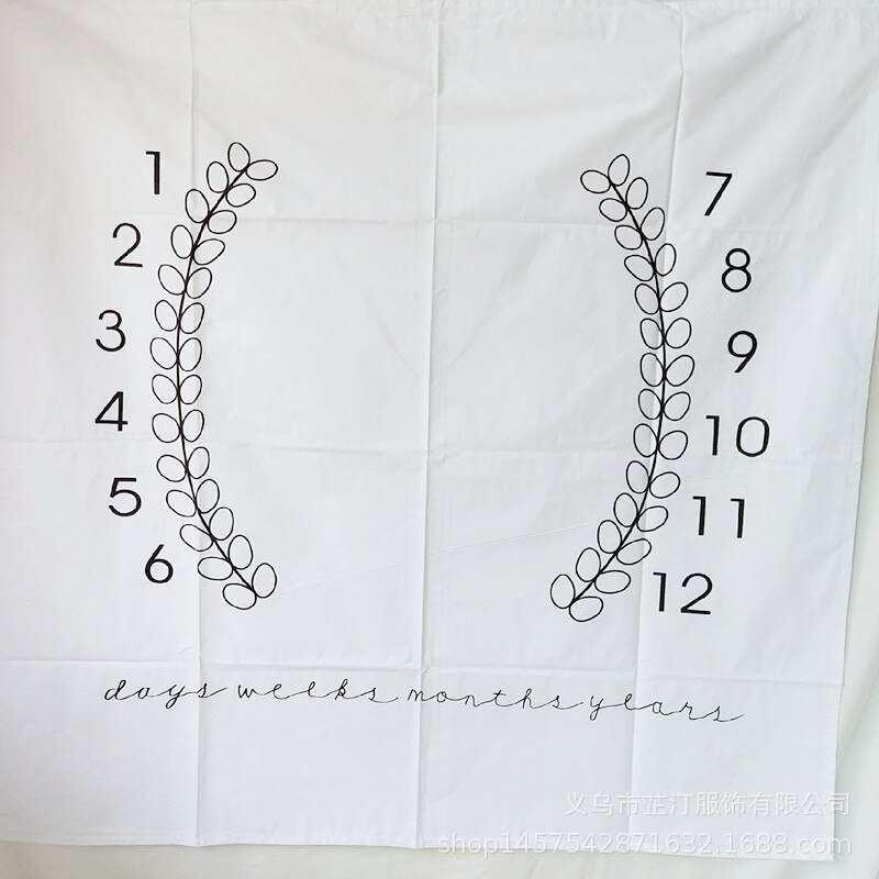 Baby Maandelijkse Groei Milestone Deken Fotografie Prop Dekens Achtergrond Doek: H