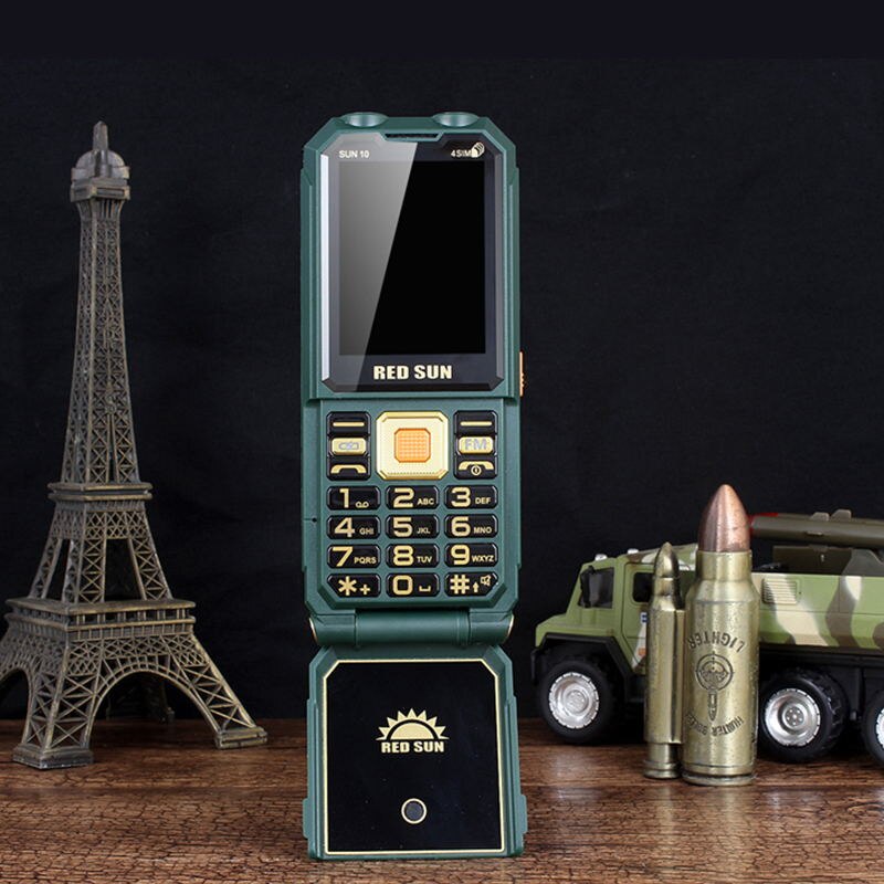 H10 oplaadpo-functie multimedia grote batterij zaklamp omkeren seniele vier kaart versterkte antenne mobiele telefoon: Russische sleutel 8g kaart / Groente