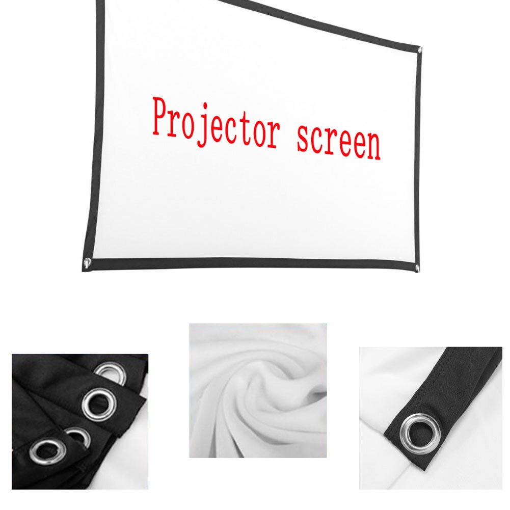 72 inch Portable Theater Projection Screen Foldable Polyester 16:9 Projector Screen for Outdoor Camping Picnic Home Office