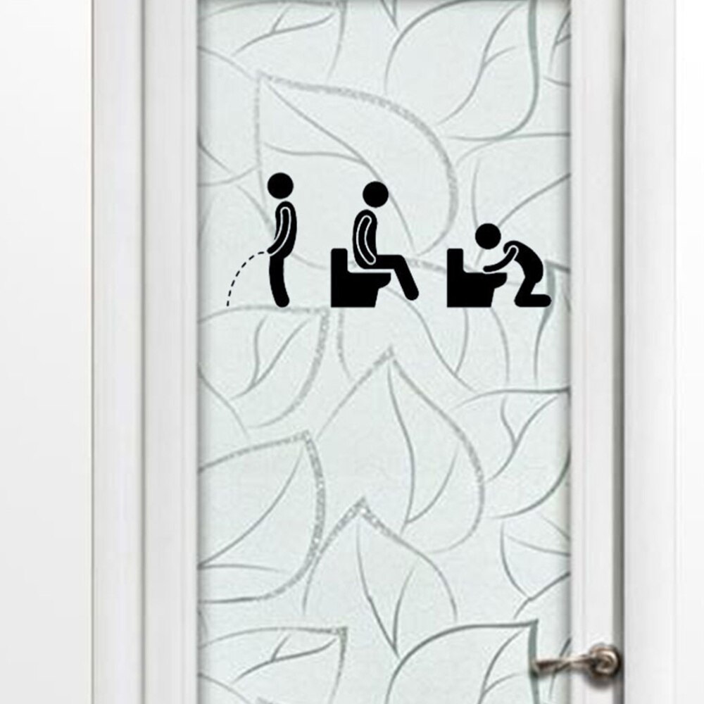 5Pcs Wc Stickers Pvc Grappige Verwijderbare Decoratie Badkamer Decal Voor Bar Thuis: Default Title