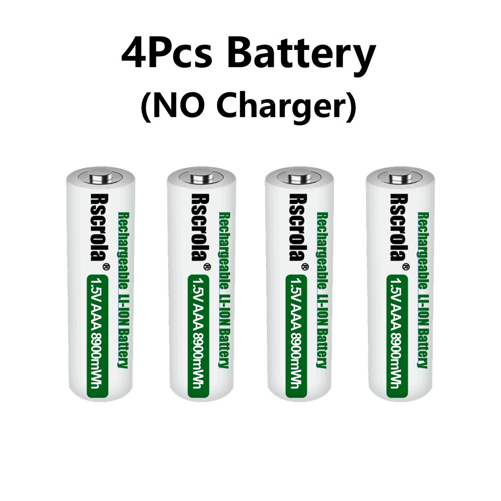 Rscrola Nowe Baterie AAA 8900mWh Akumulatory 3A Przenośne Baterie robić Pilotów Zabawek Dzwonków robić Drzwi Zegarów Gamepadów: Jasne