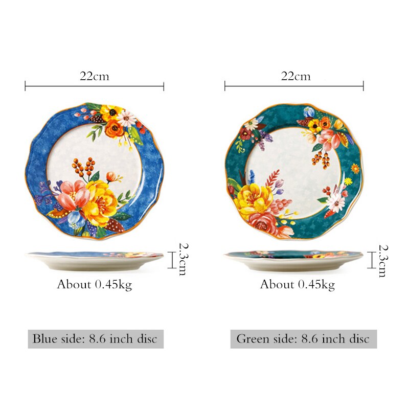 Innovative Ceramic Plate Glaze Craftsmanship, Flower Pattern, Home Dim Sum, Dish Plate, Home Decoration Pendulum, Hanging Plate