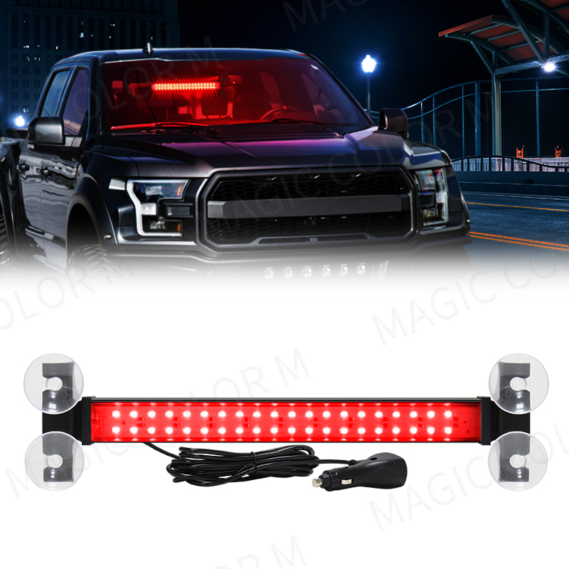 40 LED Strobe Licht Notfall Blitz Warnung Lampe Auto Windschutzscheibe Bar Verkehrs Advisor Taschenlampe Rot Blau Auto Zubehör 12 V-24 V: Rot