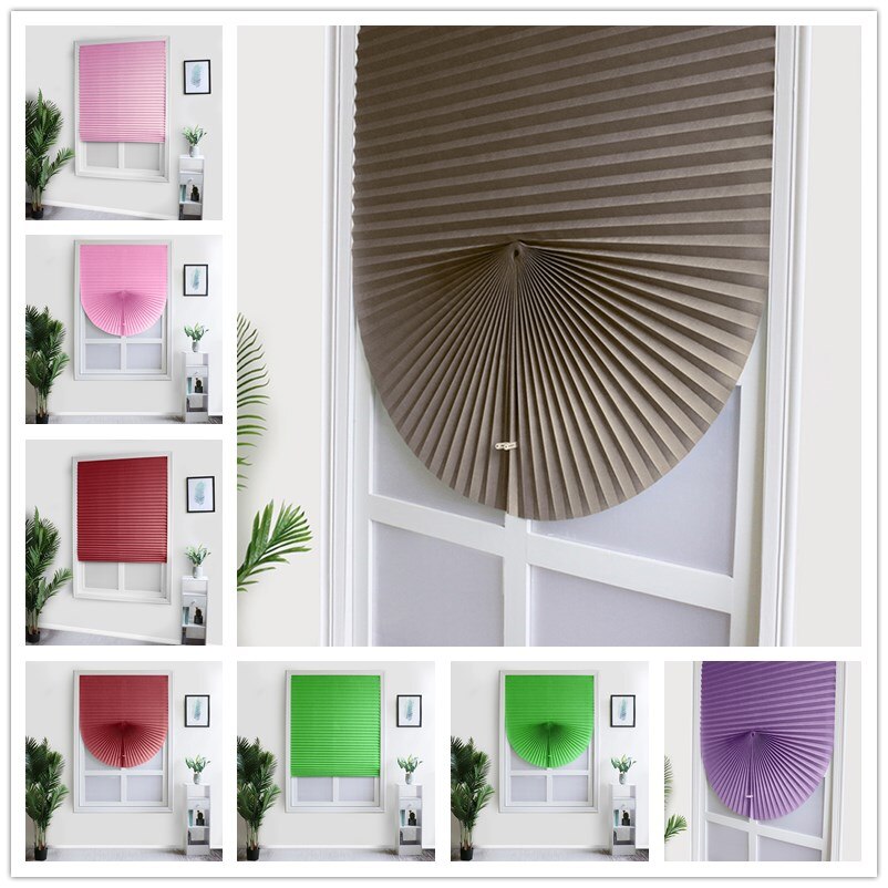 Self-Adhesive Pleated Blinds Blinds Curtains Living Room Half Blackout Window Curtains For Bathroom Balcony Shades