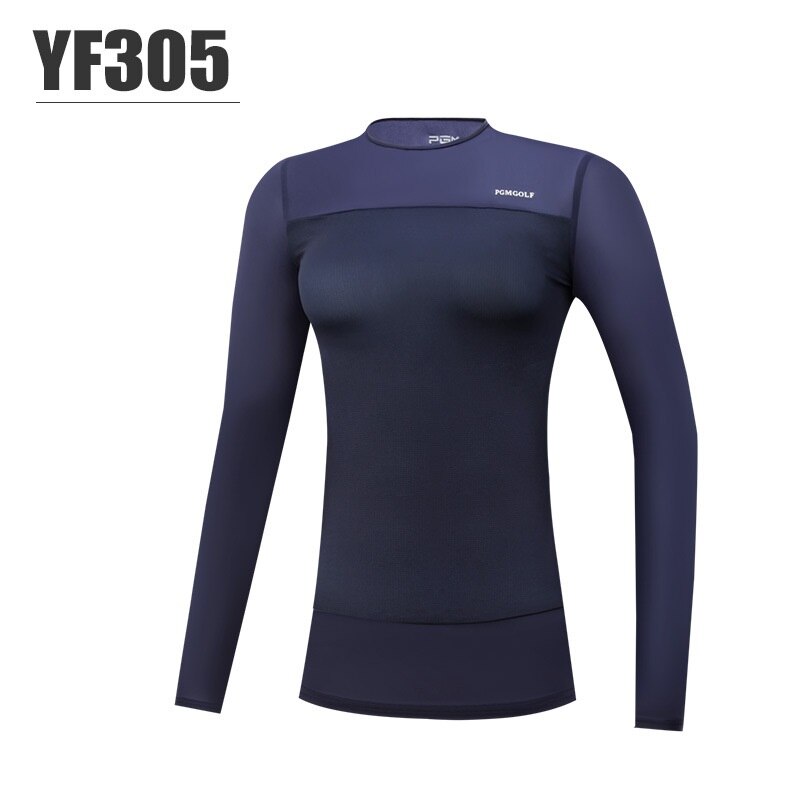 Pgm golf skjorte sommer kvinder t-shirts anti uv tøj kvinder is silke solbeskyttelses skjorte ultratynde åndbare casual skjorter: Blå stil 1 / L