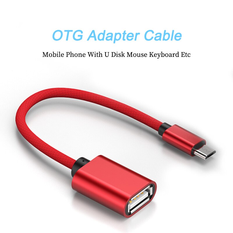 OTG Micro USB câble Micro USB mâle vers USB 2.0 femelle adaptateur pour Samsung Huawei Android téléphone lecteur Flash clavier tressé cordon