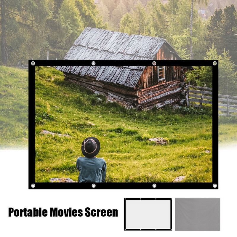 Projector Screen Manual Widescreen Portable 16:9 Projector Screen for Home Office 60 72 84 100 120 150 inch