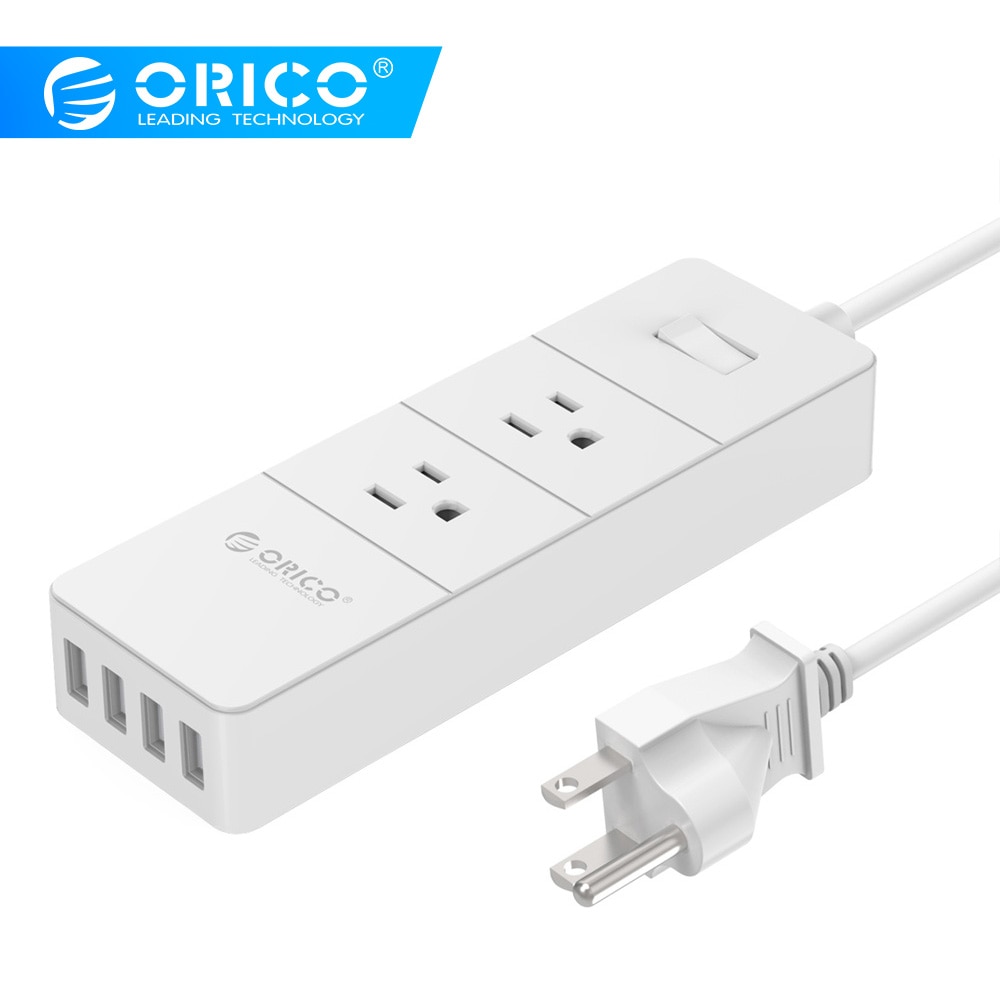 ORICO Power Strip Surge Protector 2AC US Plug Elektronische Socket 4 Usb-poort Multifunctionele Home Office Smart Socket Extension