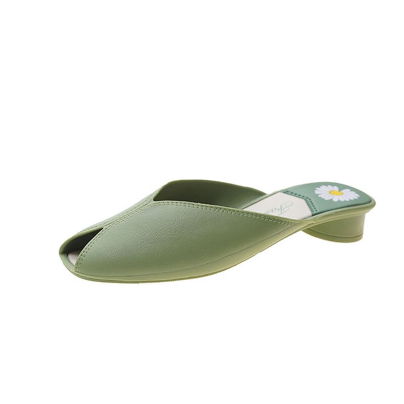 Kvinnor söt söt grön gummi peep toe klack skor dam casual söt svart komfort våren klack pumps zapatos  g6292