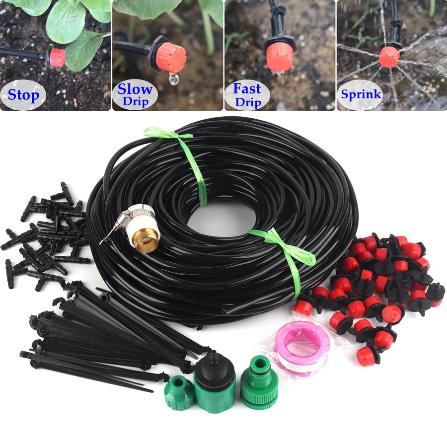 5~40M DIY Drip Irrigation System Automatic Watering System Garden Hose Micro Drip Garden Watering Kits Adjustable Drippers