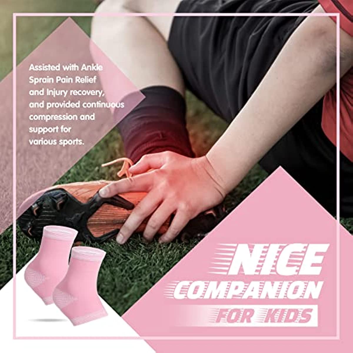 1 Pair Kids Compression Sleeves Foot Arch Support,Kids Children Ankle Brace,Plantar Fasciitis Sock for sprained ankle or sports