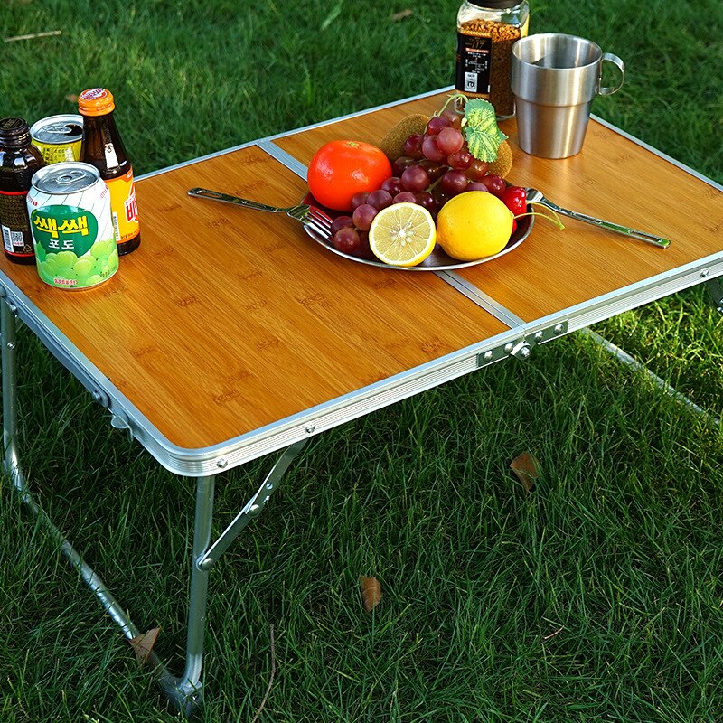 Outdoor High Foldable Aluminum Alloy Dining Table Lengthened Computer Desk Outdoor Garden BBQ Picnic Folding Tables