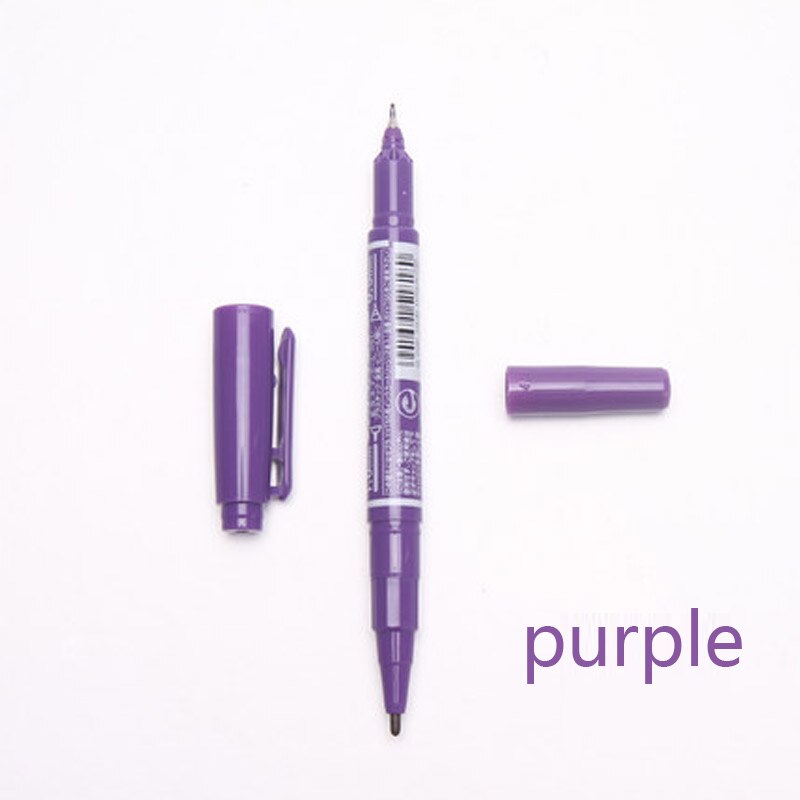 12 pièces Zèbre Huileuse Petite bicéphale Marqueur Stylo MO-120-MC à séchage Rapide Stylo N'est Pas de Décoloration, et Non toxique: Purple